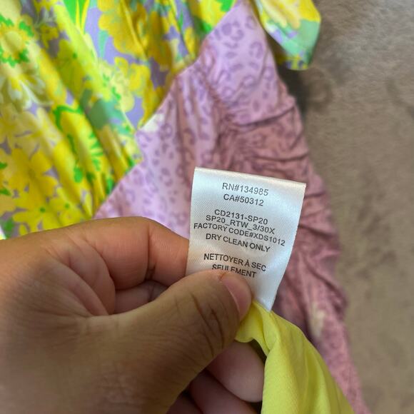 For Love & Lemons Dubois Mix Print Mini Dress in Freedom Floral Large Purple - Picture 3 of 10